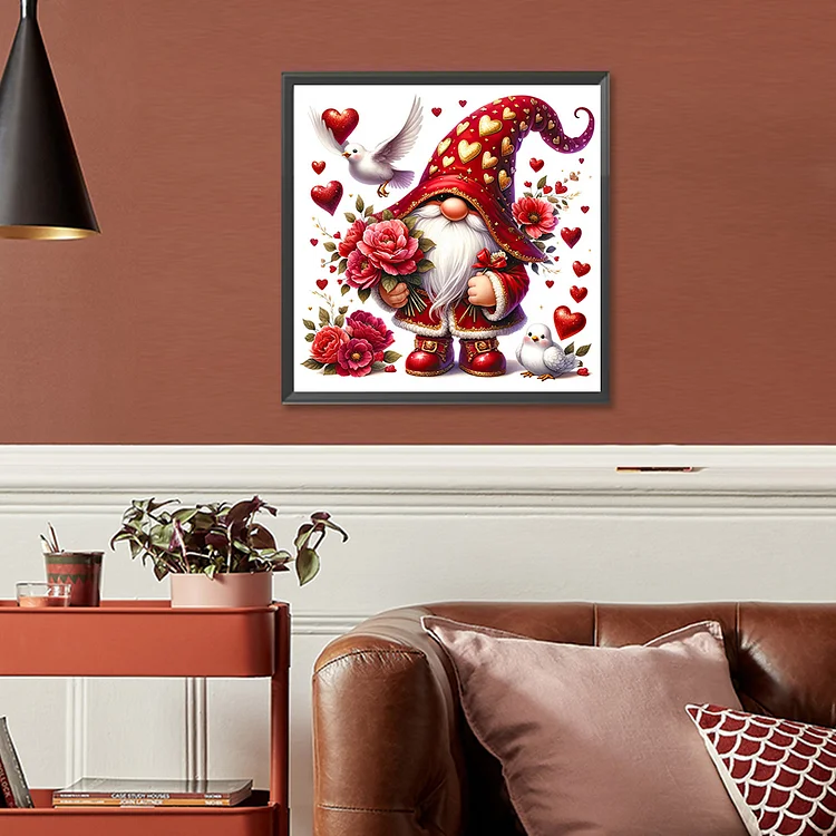 Valentines Day Gnome - Full Round - Diamond Painting (30*30cm)