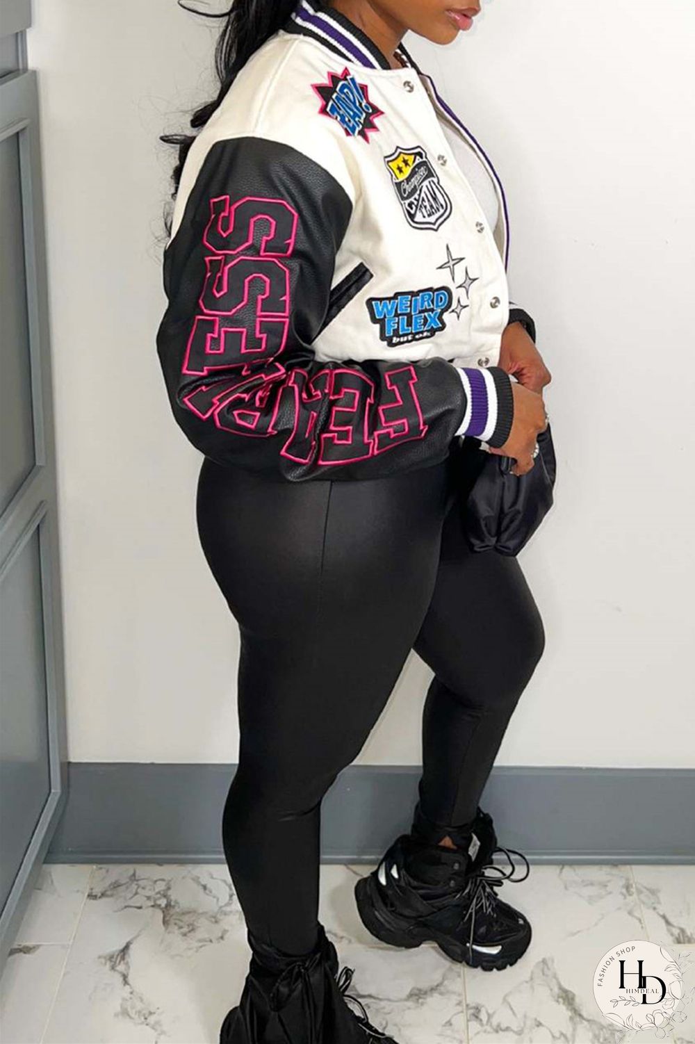 Red Casual Print Patchwork O Neck Outerwear