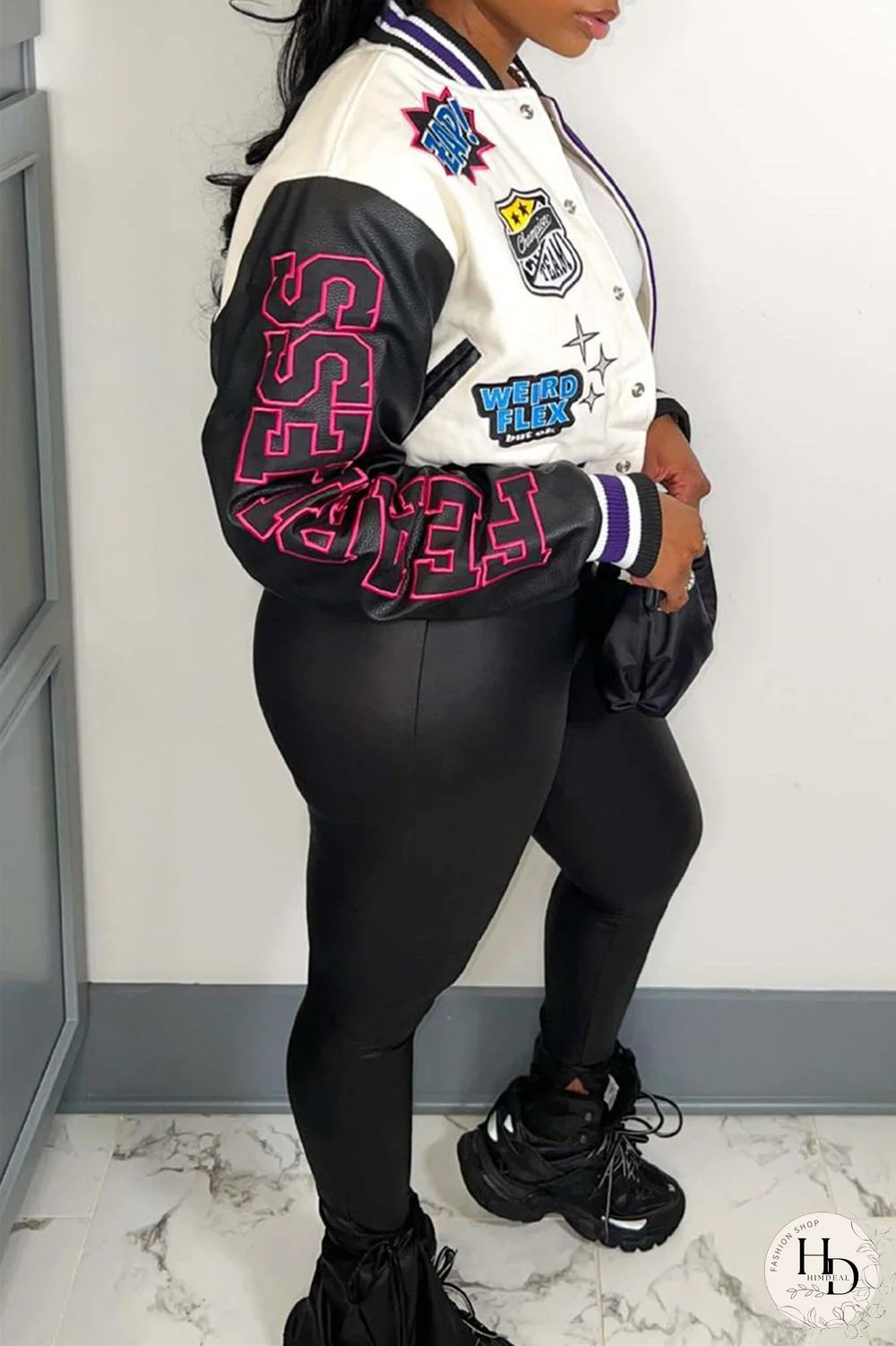 Red Casual Print Patchwork O Neck Outerwear