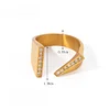 Stylish Bling Rhinestone Zircon 18K Golden Ring