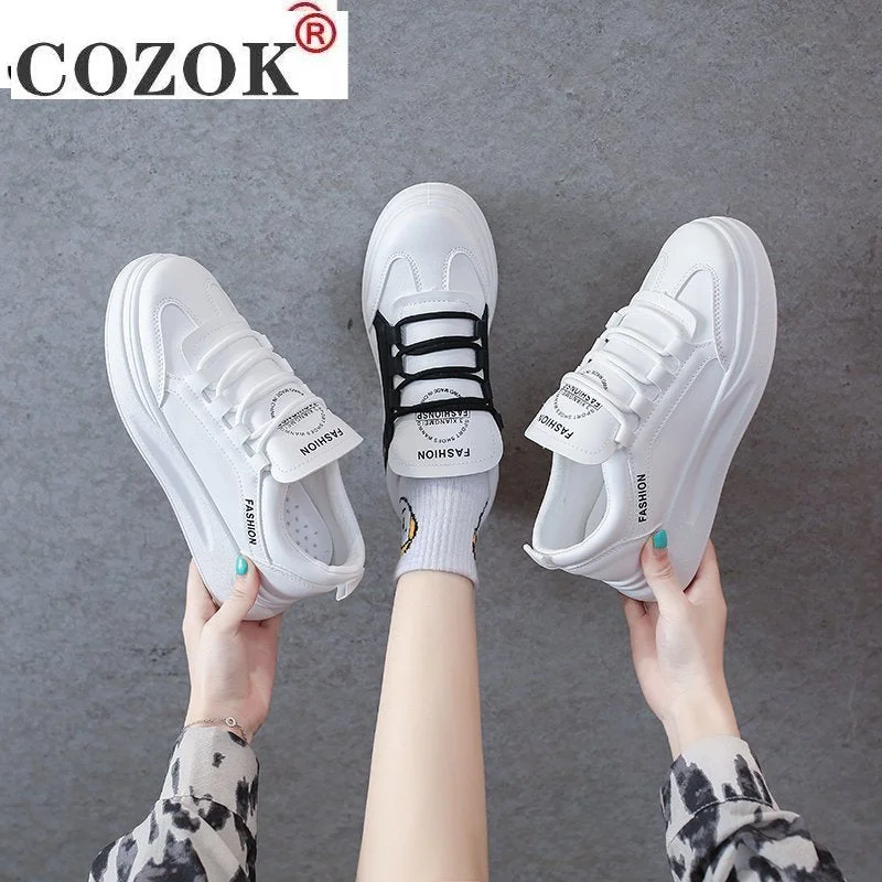 Fashion Korean Women Shoes White Platform Sneakers Ladies Spring Flying Casual Shoes Women Breathable Mesh Shoes For Woman