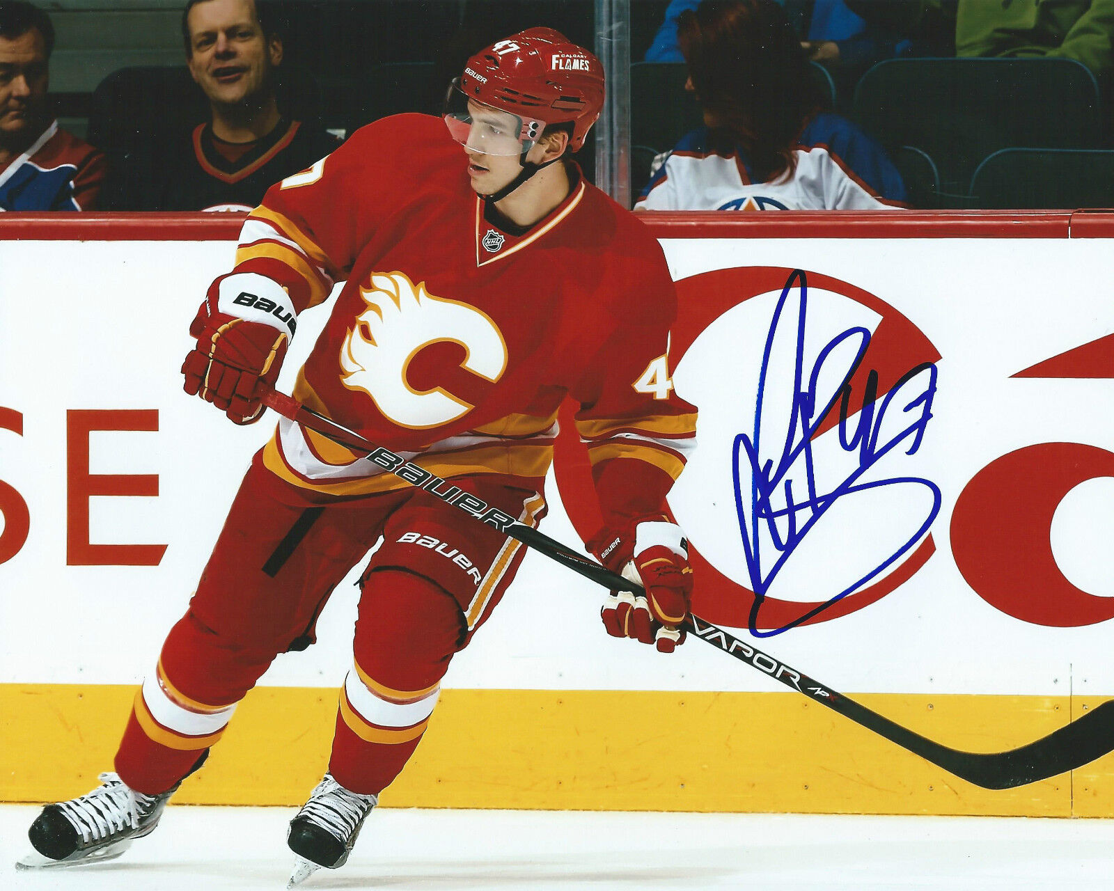 **GFA Calgary Flames *SVEN BAERTSCHI* Signed 8x10 Photo Poster painting S2 COA**