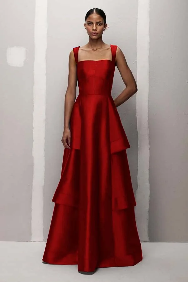 Formal Wide Shoulder Straps Dark Blue Square-Neck Prom Dress | ZT0778