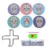 6pcs/set Diamond Painting Skull Coaster Round Cup Cushion Home Decor