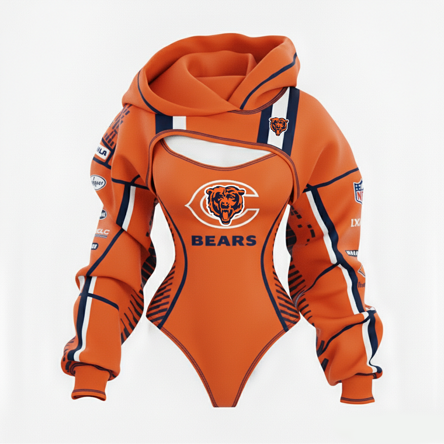 2026 New Women's Rugby Team Logo Digital Print Irregular Cut Suit