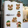 6PCS  Elf Reindeer DIY Pearl Diamond Painting Christmas Fridge Magnets, Sparkling Rhinestone Refrigerator Magnet Craft Kit for Home Decor & Gifts
