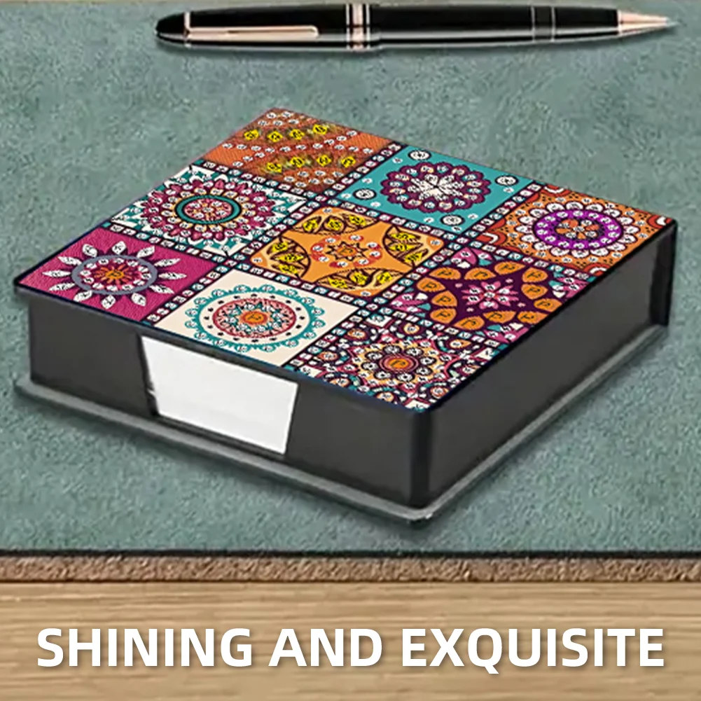 5D DIY PU Gem Painting Memo Pad Holder with 160 Sheets Paper (Mandragora)