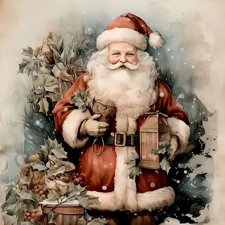 Santa Claus 30*30CM (Canvas) Full Round Drill Diamond Painting gbfke