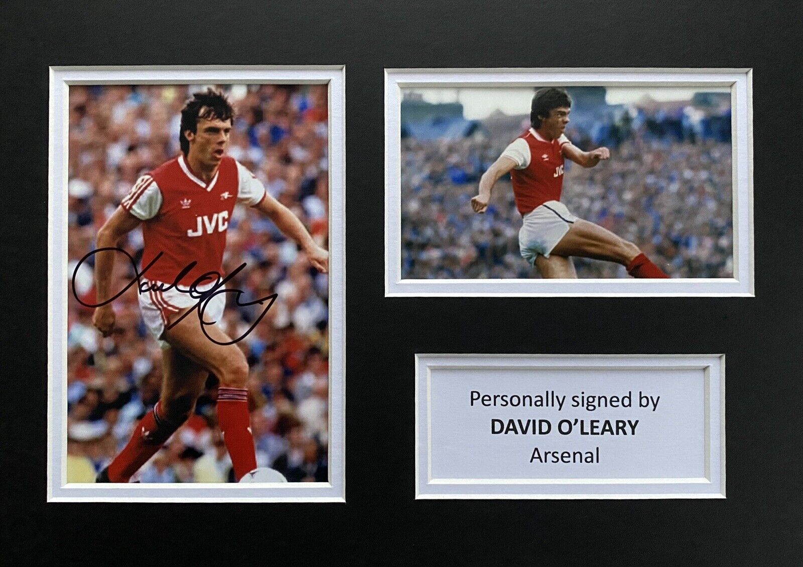 David O’Leary Genuine Hand Signed Arsenal Photo Poster painting In A4 Mount Display