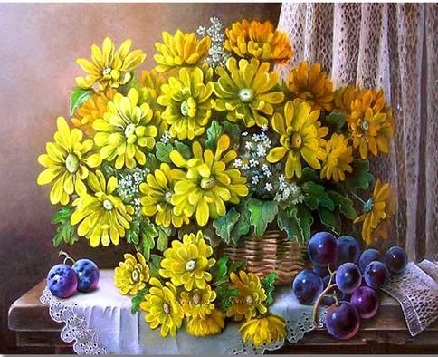 

Basket With Yellow Flowers – Paint By Numbers - 40*50CM, 501 Original