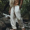 Men's Bohemian Holiday Style Vintage Ethnic Totem Print Simple Casual Pants by Inlyline