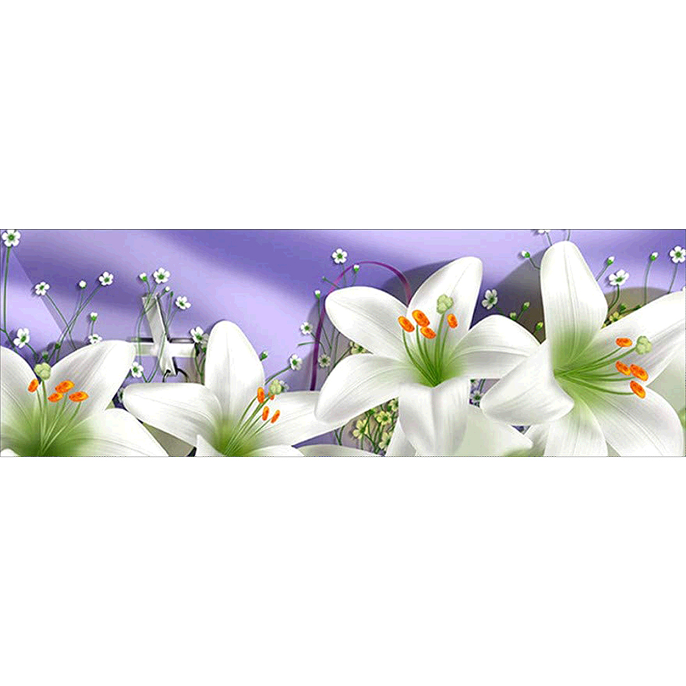 

80*30CM - Round Drill Diamond Painting - Flowers, 501 Original