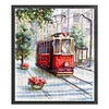 Street Scene In Paris-16CT Stamped Cross Stitch Egyptian Cotton 28*31cm/11.02*12.2in