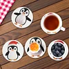 6 kits d&rsquo;art en carton anim&eacute; DIY Diamond Peinture en bois avec support (Pinguin)