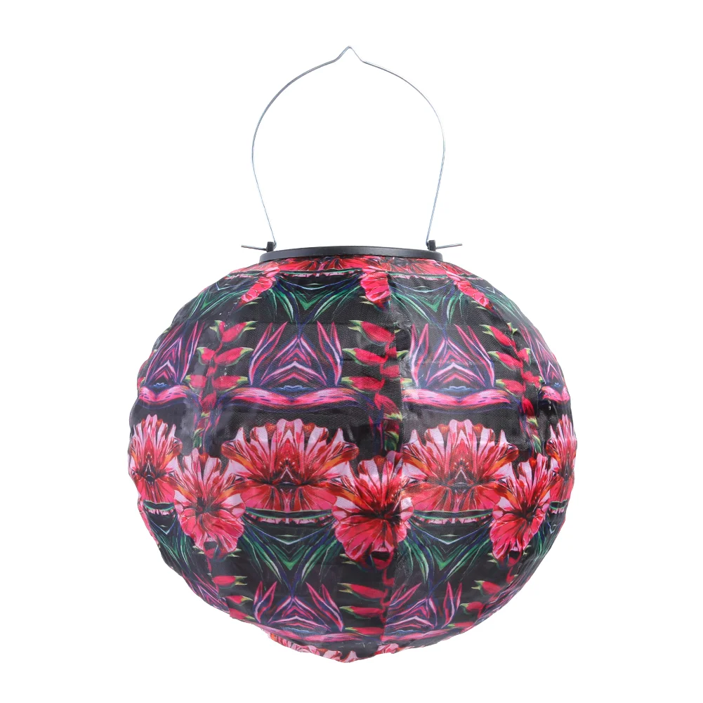 Solar Painted LED Lantern Outdoor Waterproof Garden Hanging Lighting (C)
