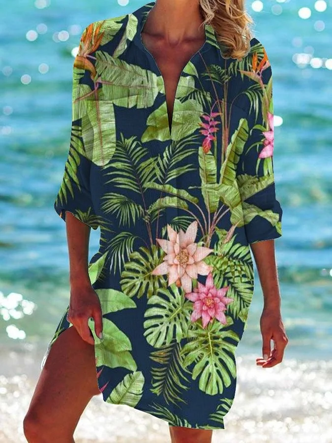 Women's Printed Holiday Beach Shirt