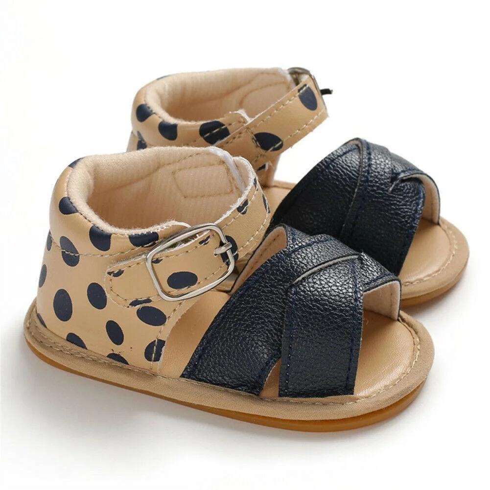 2019 Baby Summer Shoes Newborn Infant Baby Girls Boys Sandals Shoes Solid Non-slip PU Leather Breathable Toddler Shoes 0-18M