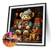 Diamond Painting-Round AB Drill Xmas Gift Bear(45*45CM)