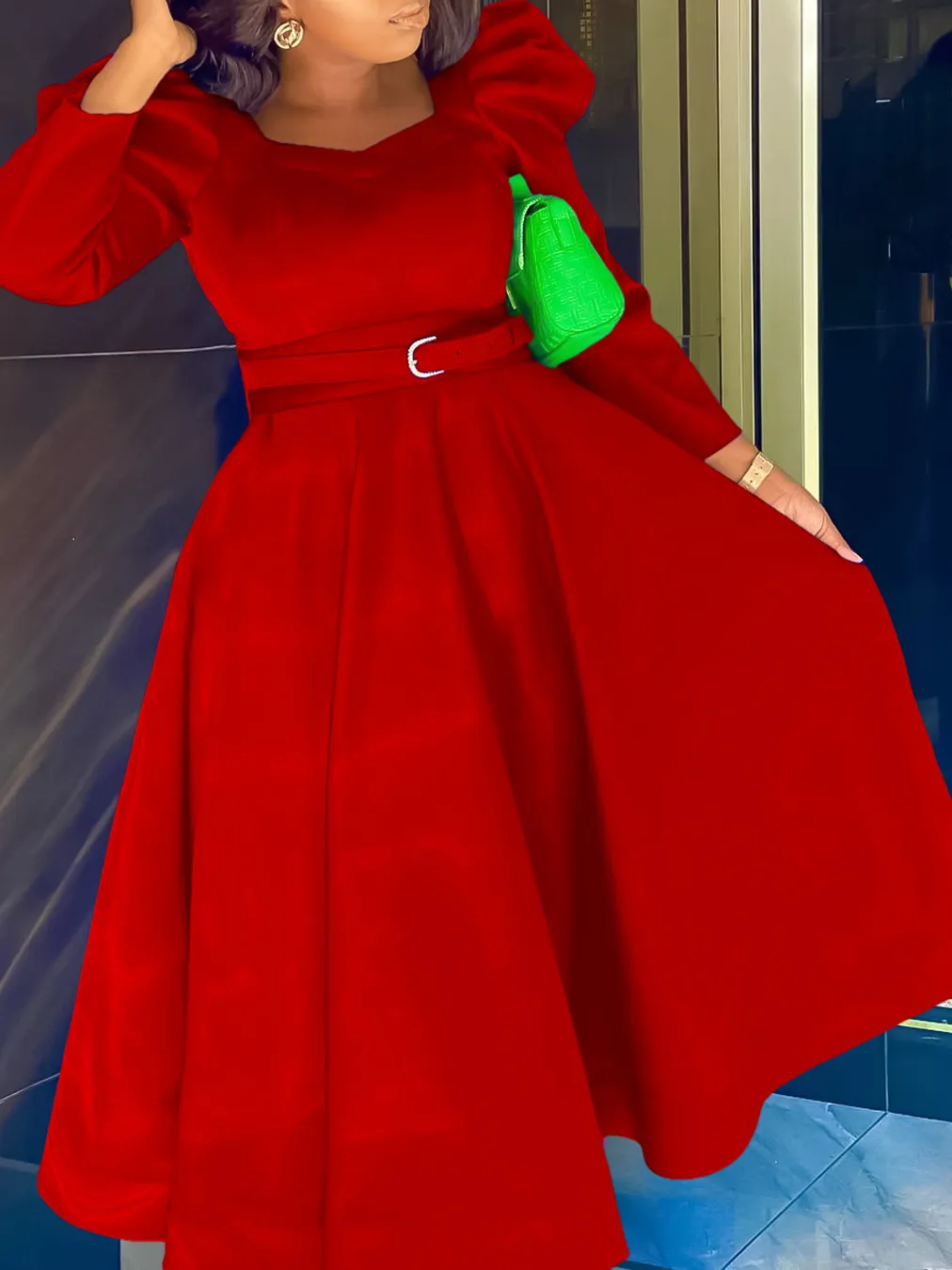 Nigikala Nigikala Women's Winter New Fashion Bubble Sleeve Grand Party Party Dress