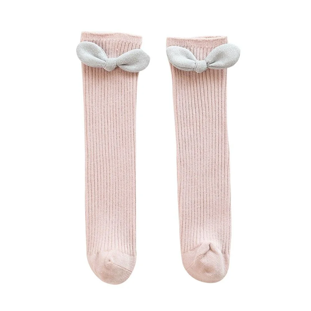 2019 Baby Stockings Newborn Baby Stockings Solid Girl Boy Infant Knee High Socks Autumn Winter Warm Kids Ribbed Bowknot Leggings