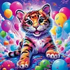 Diamond Painting-DIY Full Round Drill Balloon Tiger(40*40CM)