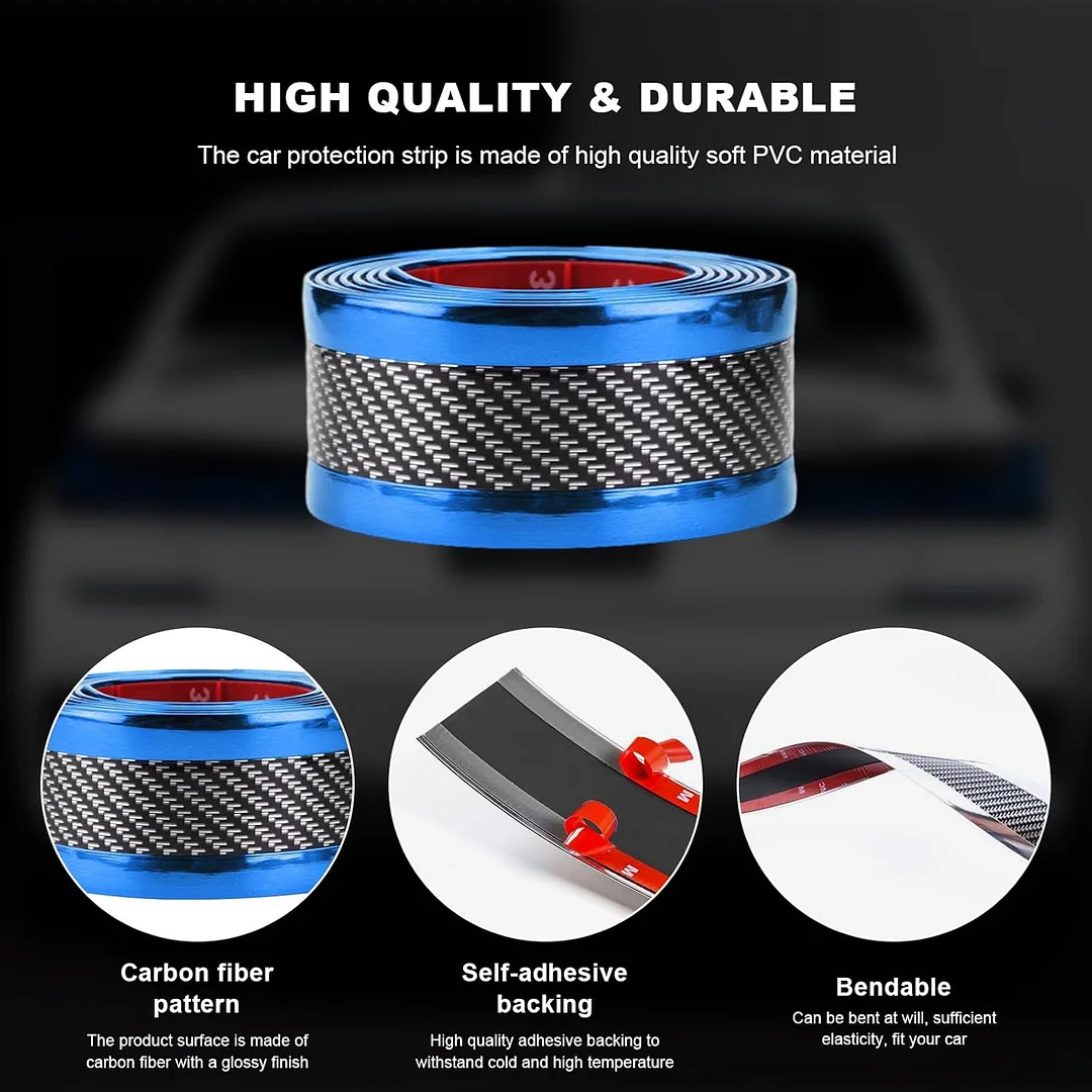 Car door anti-collision and anti-scratch cover sticker, waterproof carbon fiber door sill protection tape