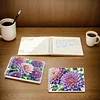 2 Pack Purple Gerbera DIY Diamond Art Spiral Notebook Kit 80 Pages No Lines