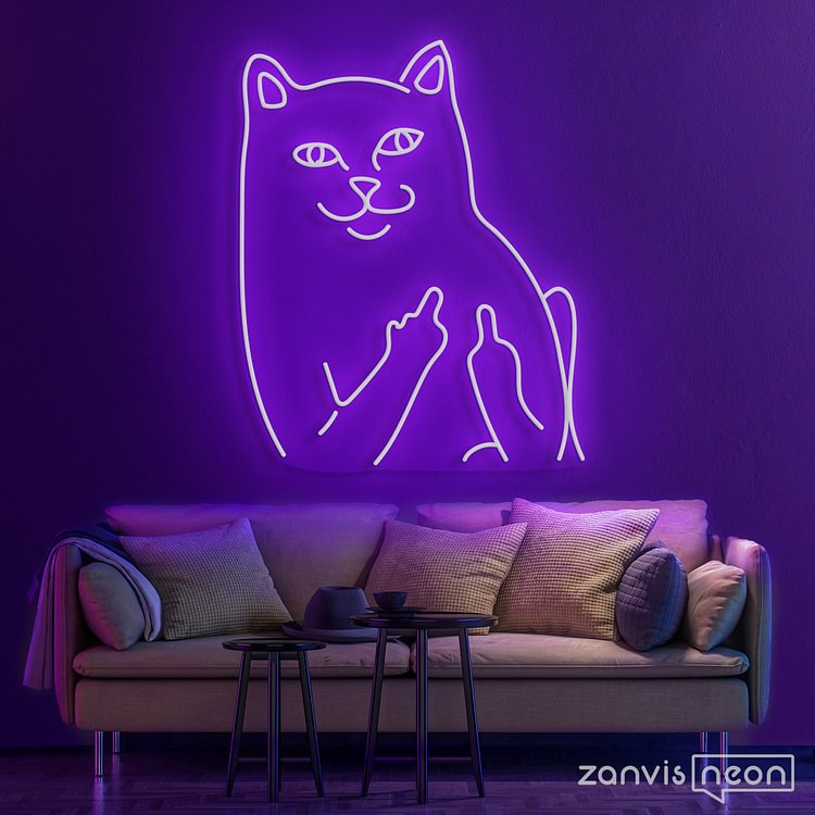 BAD CAT Custom Neon Sign Light Office Living Room, Neon sign wall art, Neon sign wall decor holiday decor, bedroom wall art, bathroom decor
