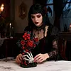 Gothic Floral Flower Model Set Eye-Catching Table Centerpiece Horror Skeleton Bouquet Building Set for Adults Kids Holiday Birthday Gift (Cross)