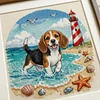 Beagle Seaside Puppy-11CT Stamped Cross Stitch Pillowcase 45*45cm