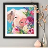 >SALE<Full Drill Diamond Painting Flower Pig Cross Stitch Home Decor Kits (CQ077)
