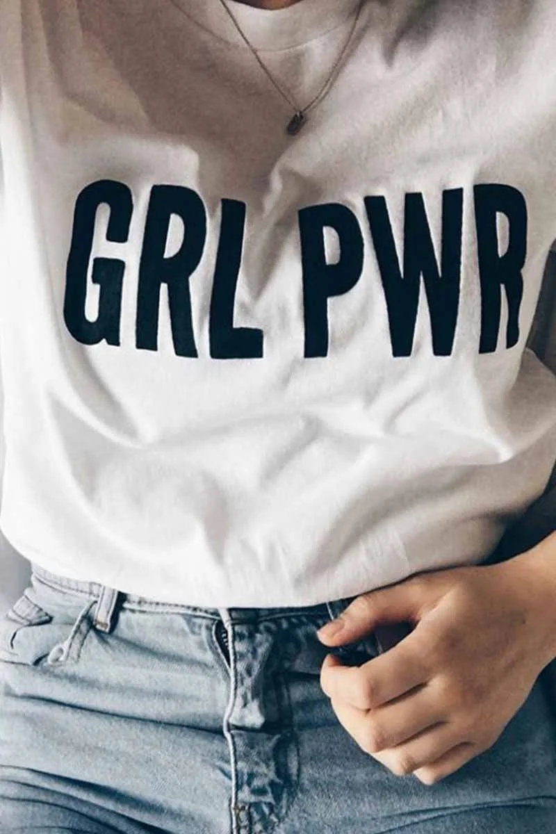 GRL PWR letters print T-shirt