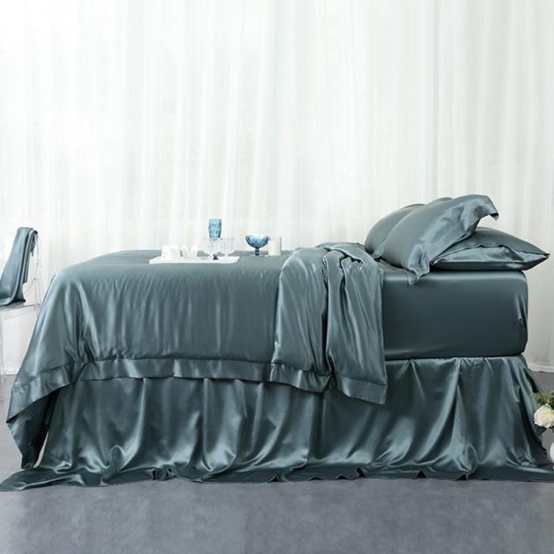 25 Momme Silk Duvet Cover Set | 4pcs Elegant Green