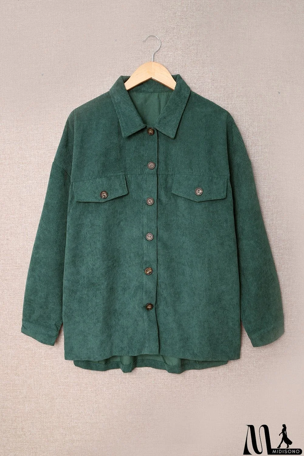 MidiSono - Fall Corduroy Shirt Coat