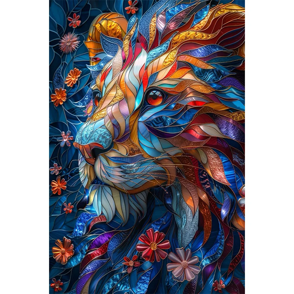 Full Round Diamond Painting - Flower Lion(Canvas|40*60cm)