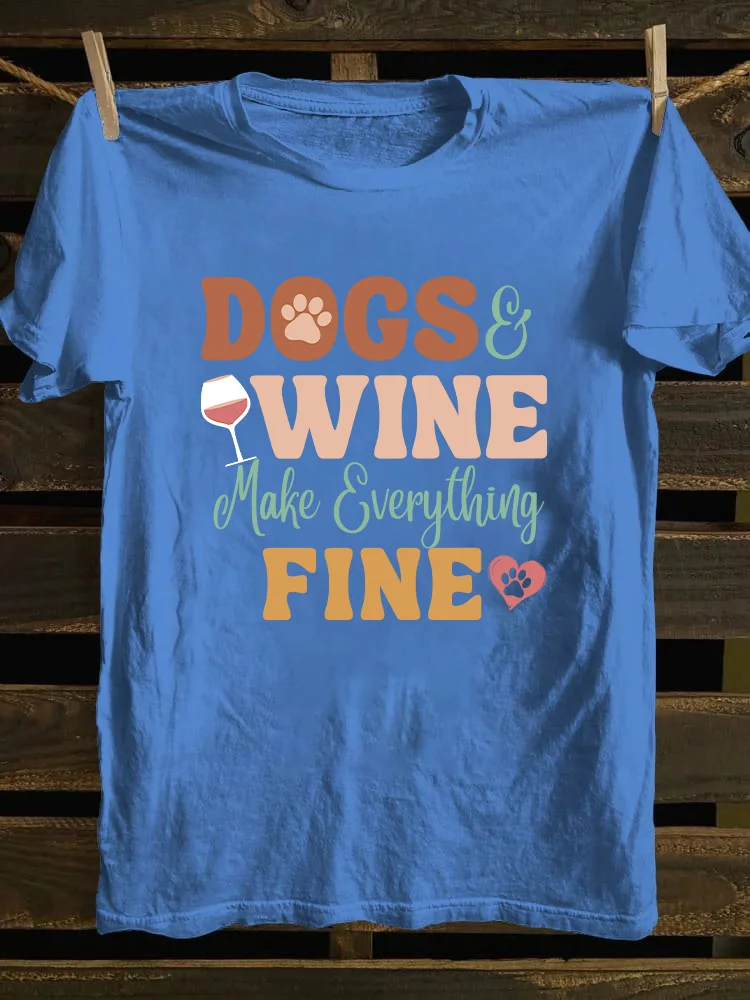Dog And Wine Lover T-shirt