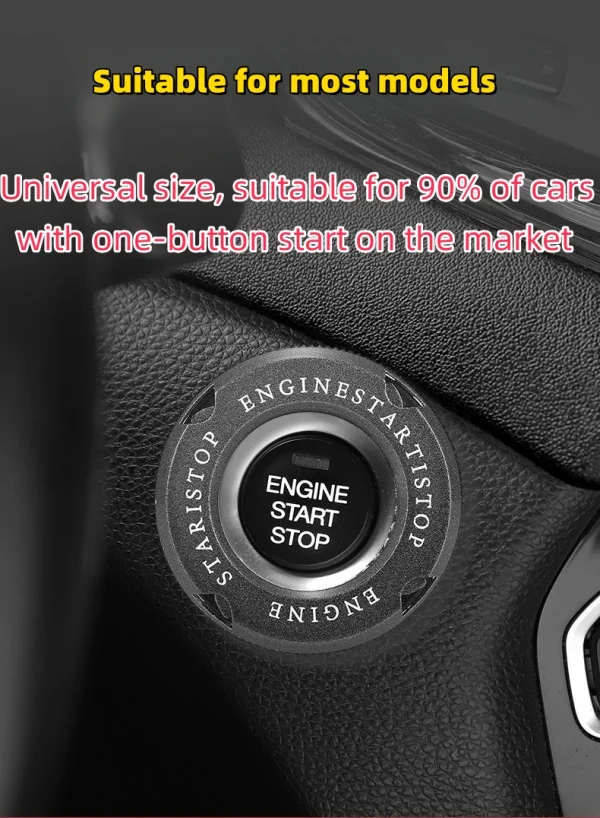 Metal Car One-touch Start Button Ignition Switch Rotating Protective Cover