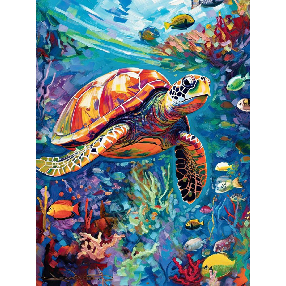 Colorful Turtle 30*40cm(canvas) full round drill diamond painting