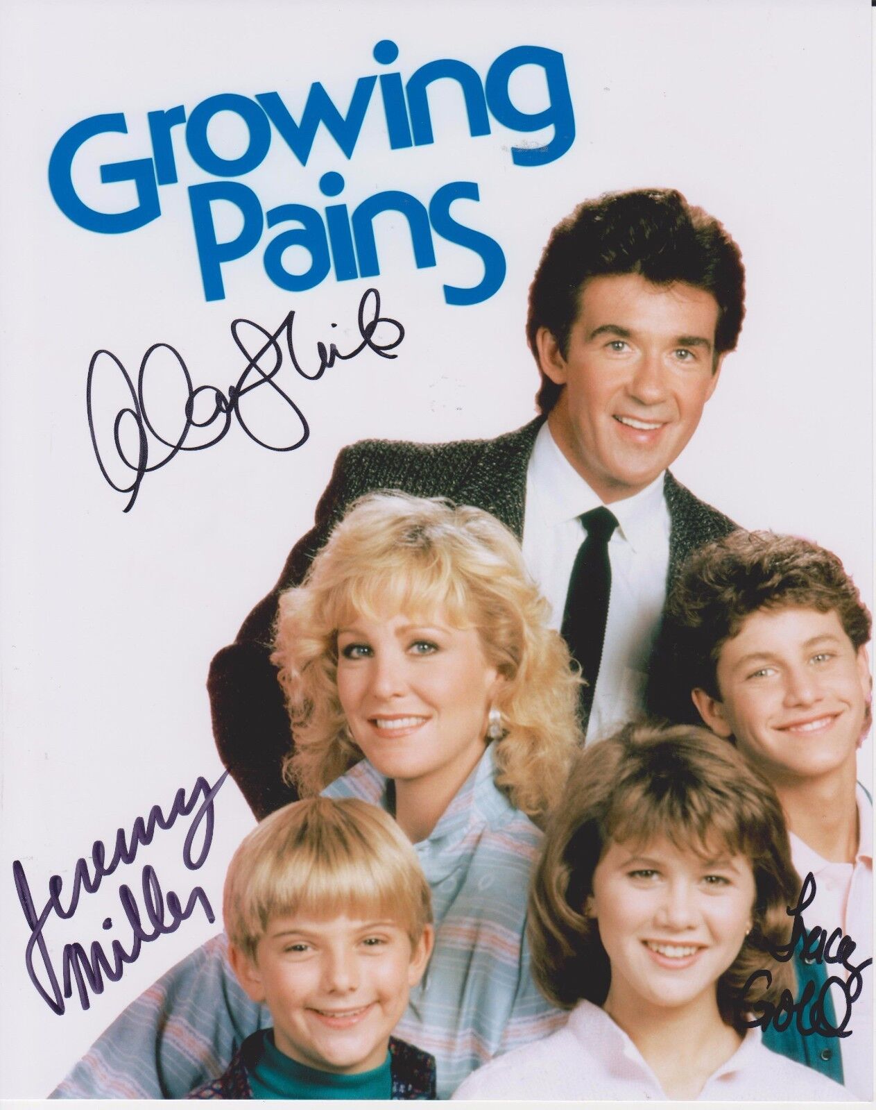 Alan Thicke Jeremy Miller Tracey Gold Growing Pains Original Signed 8X10 Photo Poster painting