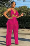 Ripped Fringed Casual Trousers Set