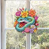 (US Only)Acrylic 2D Flat DIY Flower Snake Hanging Diamond Art Kits Wall Door Decoration
