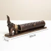 Retro wooden Japanese Zen tea table elephant incense burner ornaments