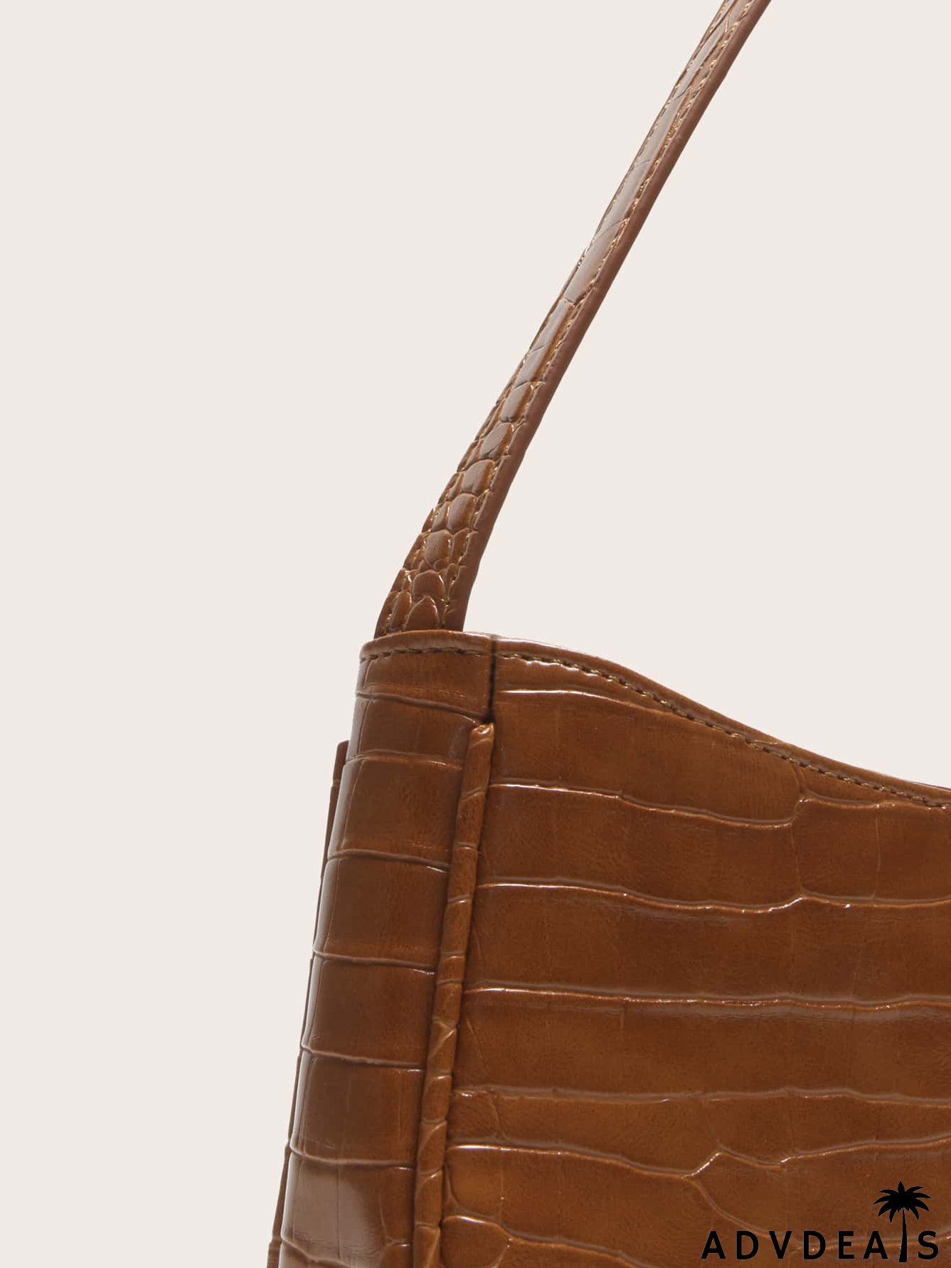 Croc Embossed Shoulder Bag