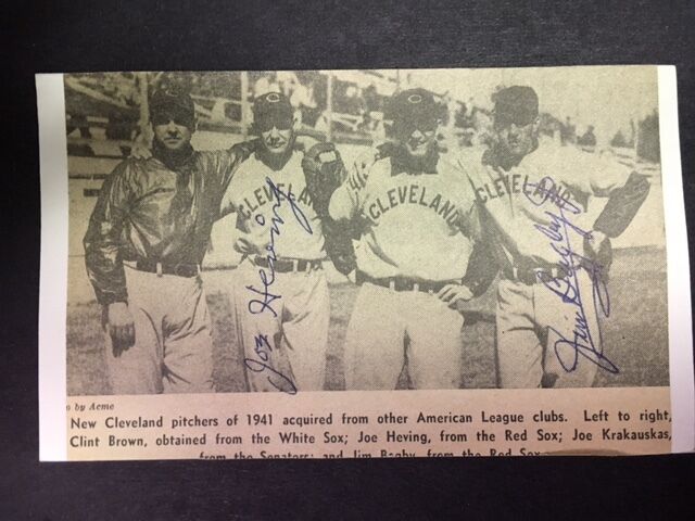 Joe Hering(d1970)& Jim Bagley Cleveland 1941 Signed&Mounted Photo Poster painting JSA Precertifi