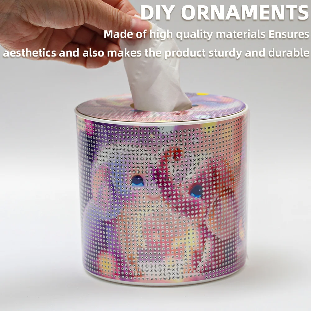 Baby Elephant DIY Diamond Painting Handmade Tissue Holder Rhinestones Tissue Box