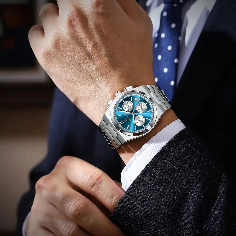 POEDAGAR Business Luxury Men's Watches Waterproof Luminous Stainless Steel Original Swiss Quartz Watch relo for men 1