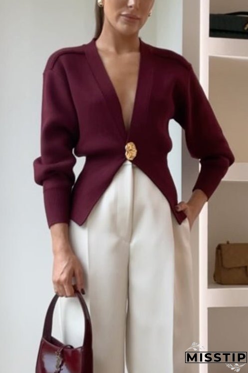 Meridress Chicest V Neck Button Up Sweater Cardigan