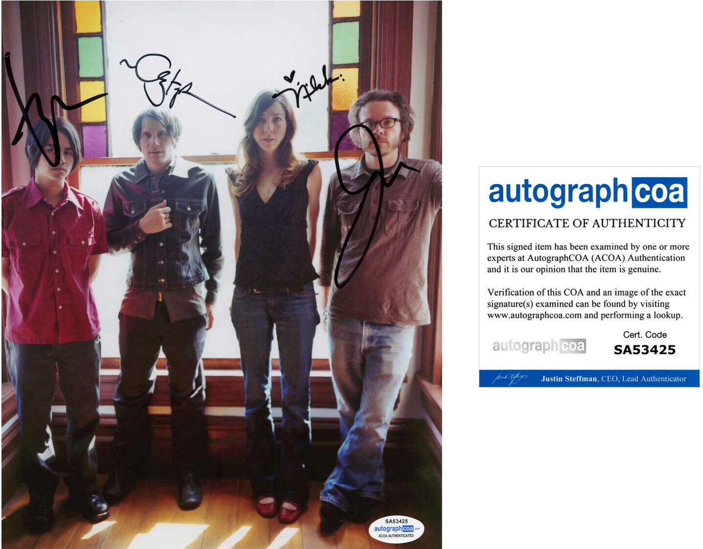 SILVERSUN PICKUPS All 4 signed Autographed 8X10 Photo Poster painting h Brian Aubert ACOA COA