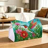 (24cm)Diamond Art Tissue Box Cover DIY PU Desktop Organizer Large(Bird)