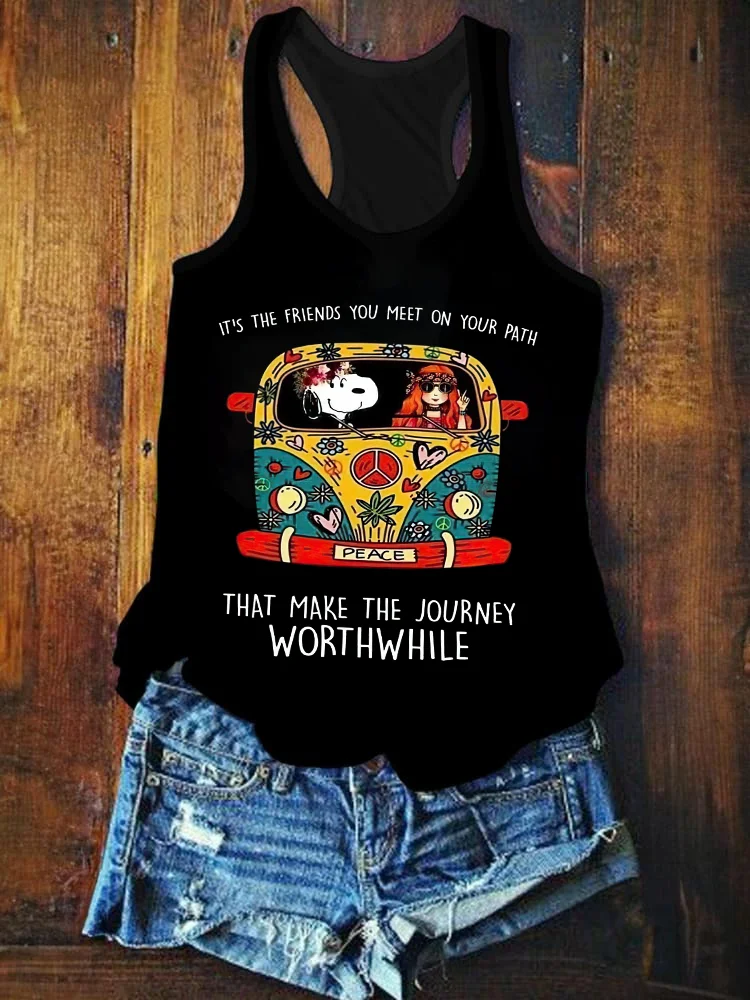 It's The Friends You Meet On Your Path Print Women's Tank Top